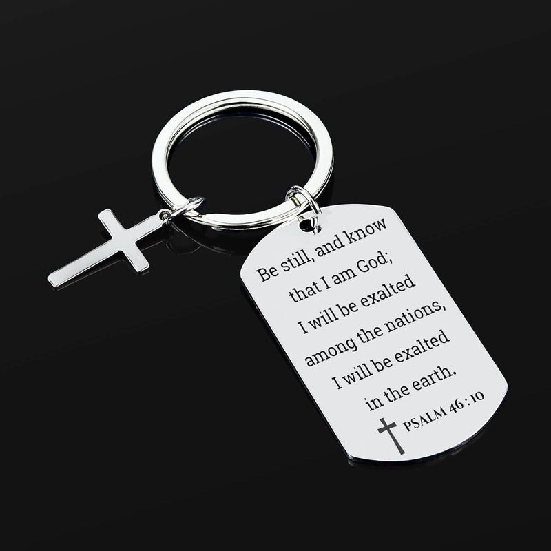 GiftYou Inspirational Scripture Metal Key Chains with Cross Pendant - Bible Verse Keychain Religious Gift for Christian - Image 2